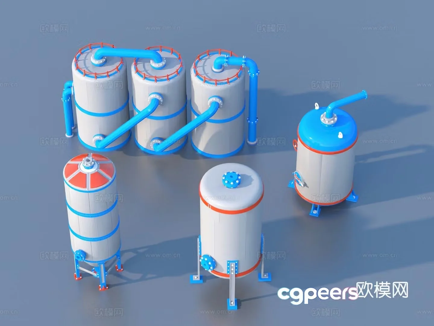 Storage tank Industrial storage tank Valve Ladder 3D model
