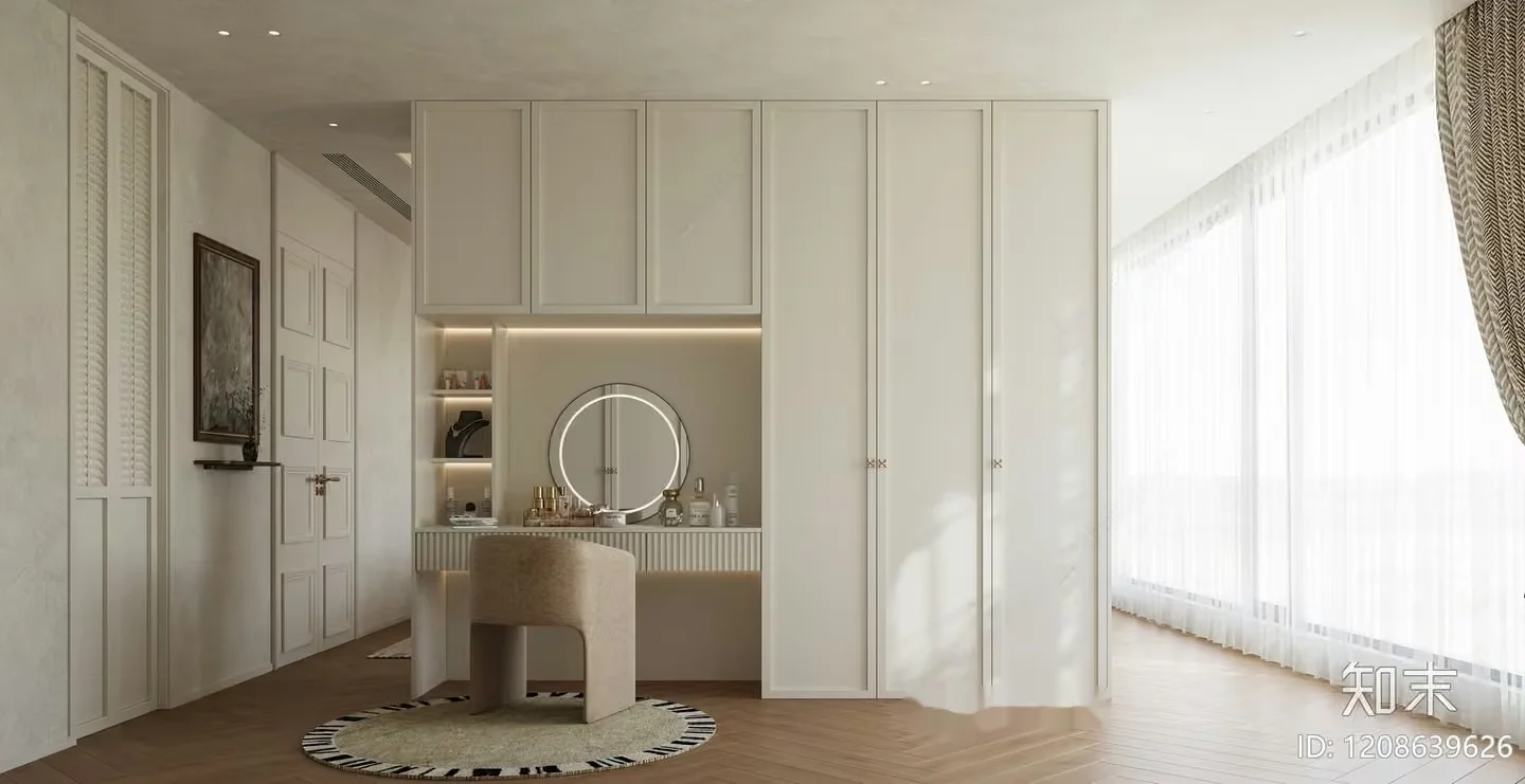 Modern White Dressing Room 3D Model – 2013 – VRAY Render