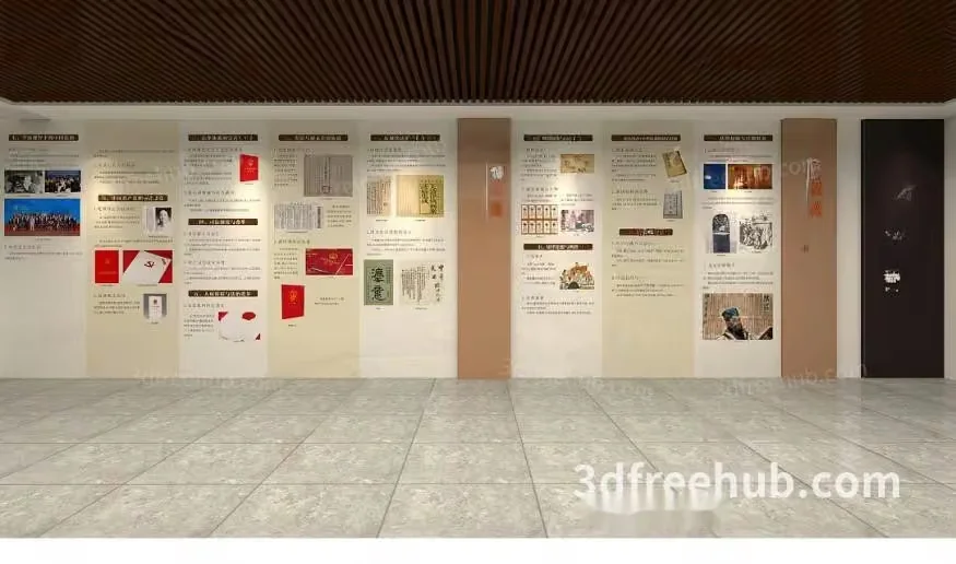 A Wall Of Posters 3D Model – 22015 – VRAY Render