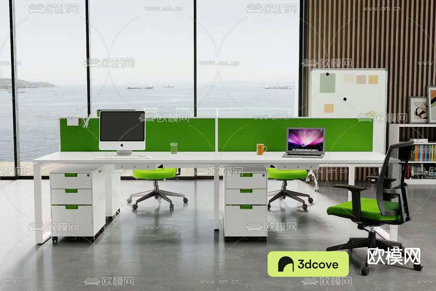 Office desk and chair work station position card position