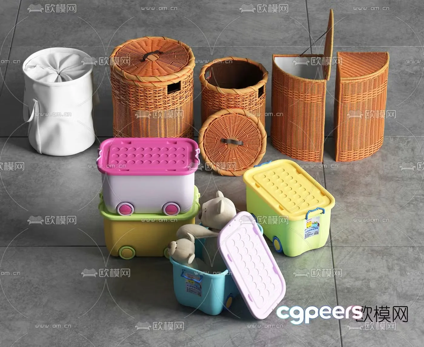 Modern children’s storage box 3d model