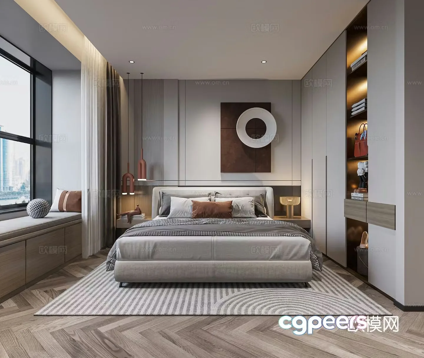 Modern bedroom master bedroom 3d model