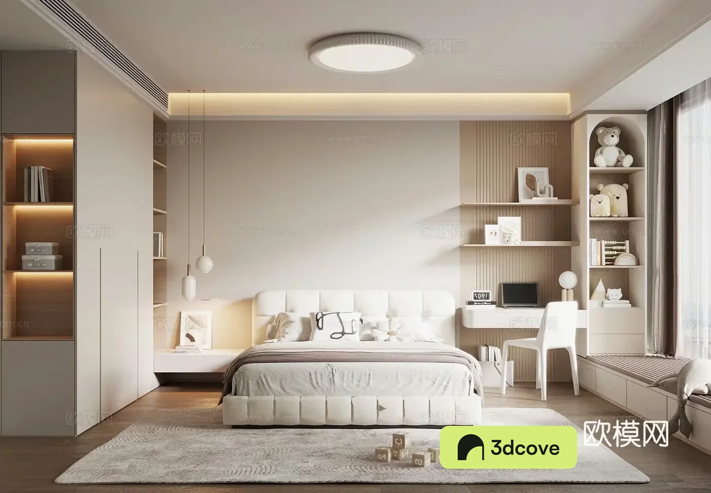 Modern bedroom bay window