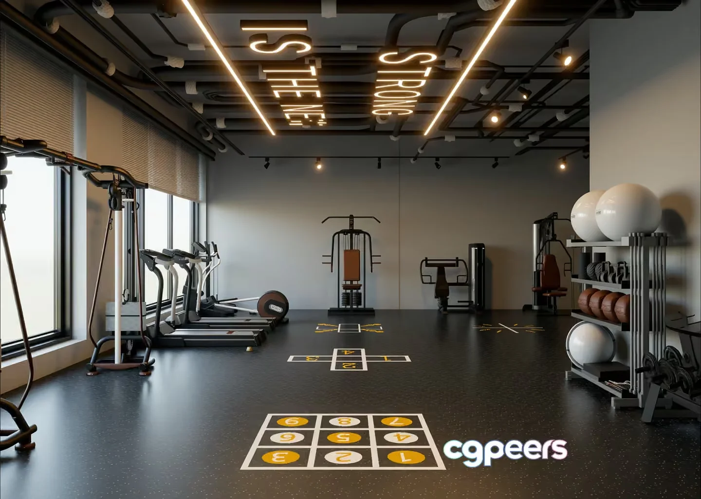 Modern Gym Equipment 3D Model – 16092 – VRAY Render