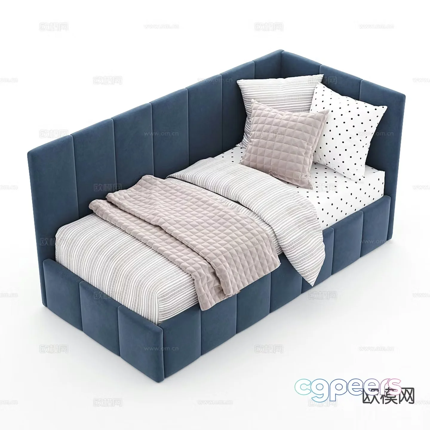 Modern single bed 3d model