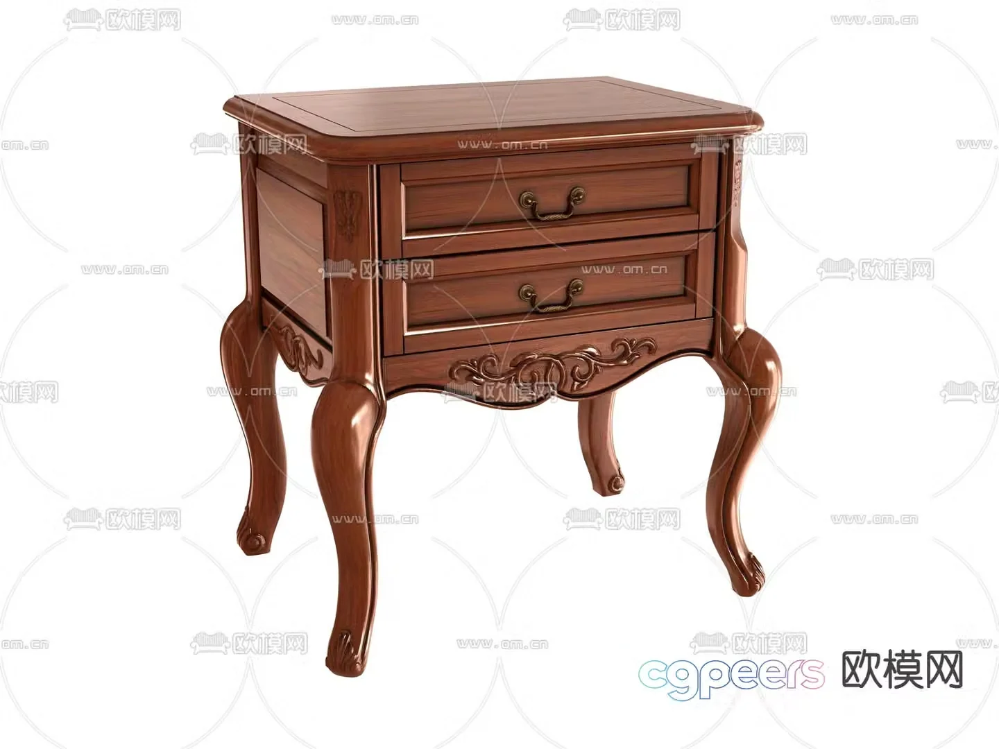 European style bedside table 3d model