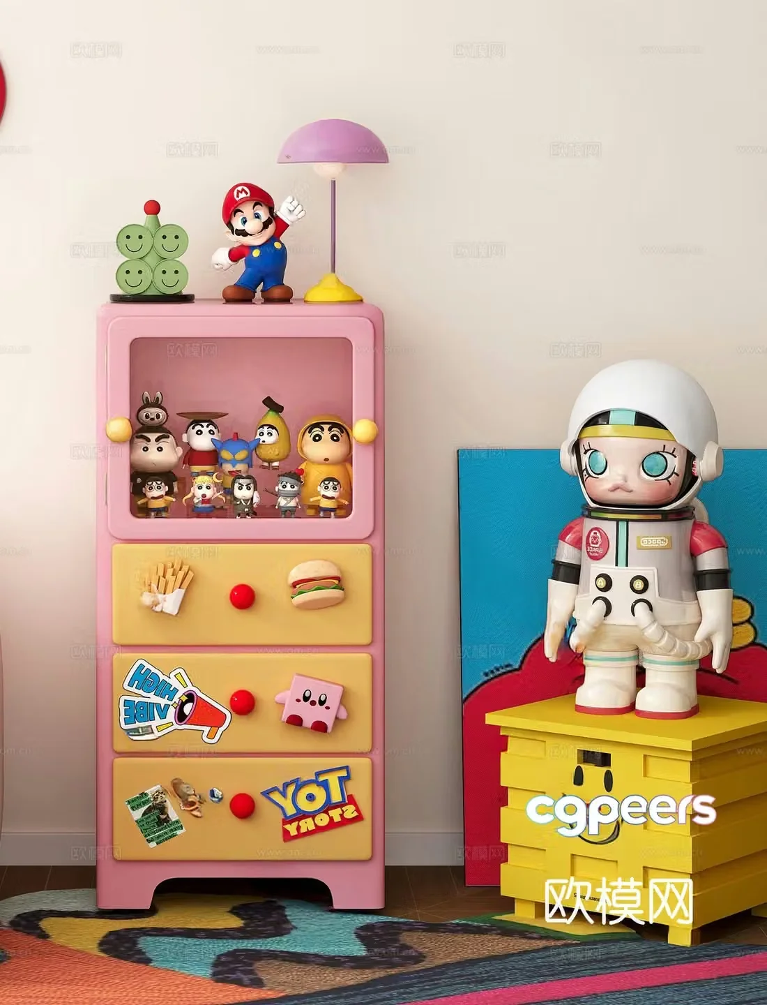 Dopamine color cabinet 3d model