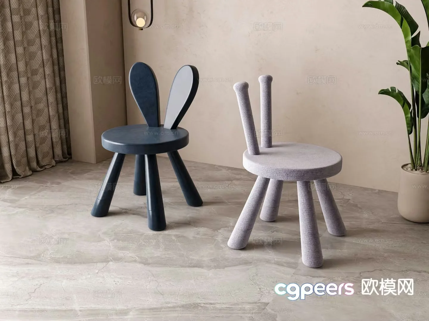 Children’s chair stool 3d model