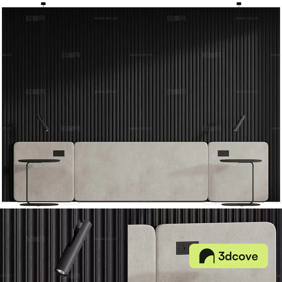 Modern dark wind bedside background wall