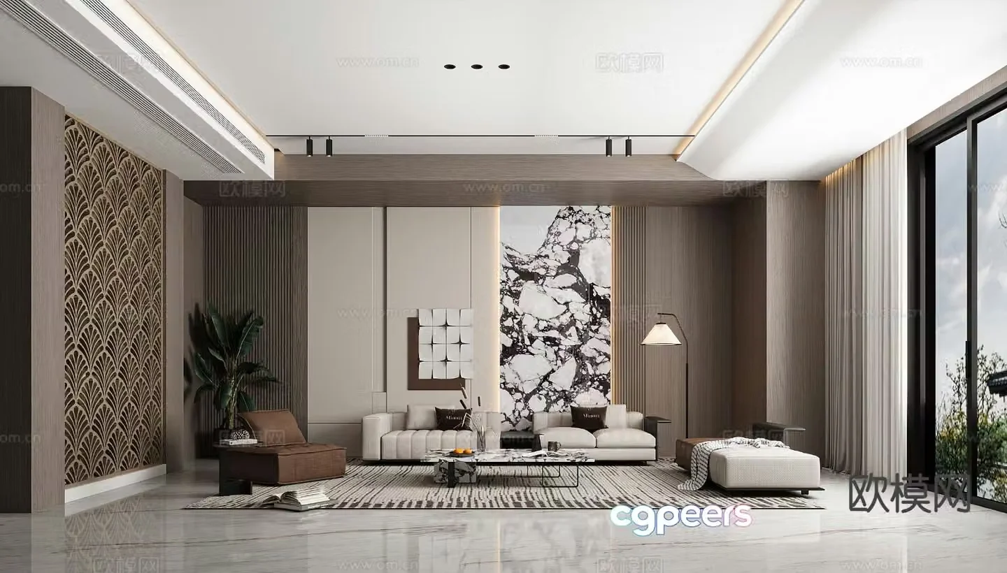Modern living room 3d model