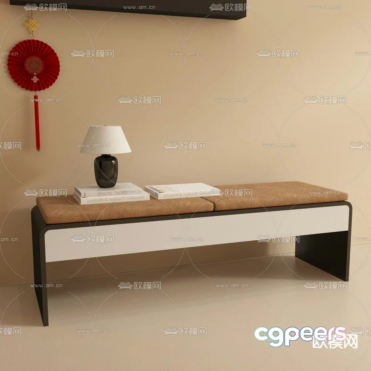 Modern shoe changing stool 3d model