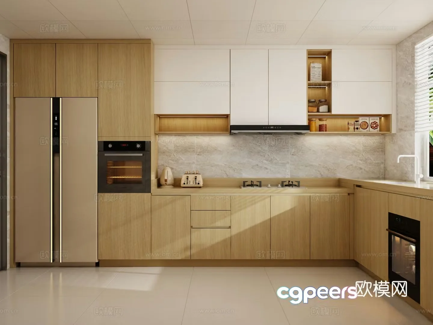 Log style kitchen 3d model