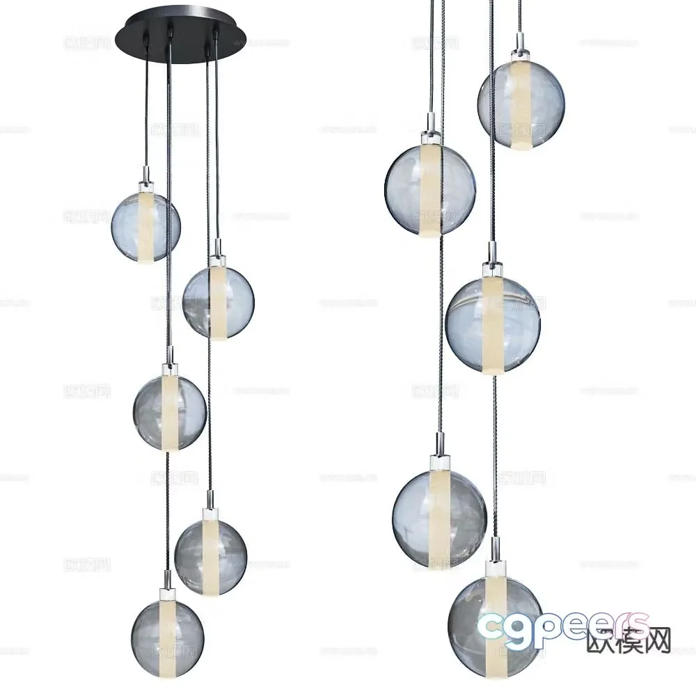 Cangini Tucci glass chandelier 3d model