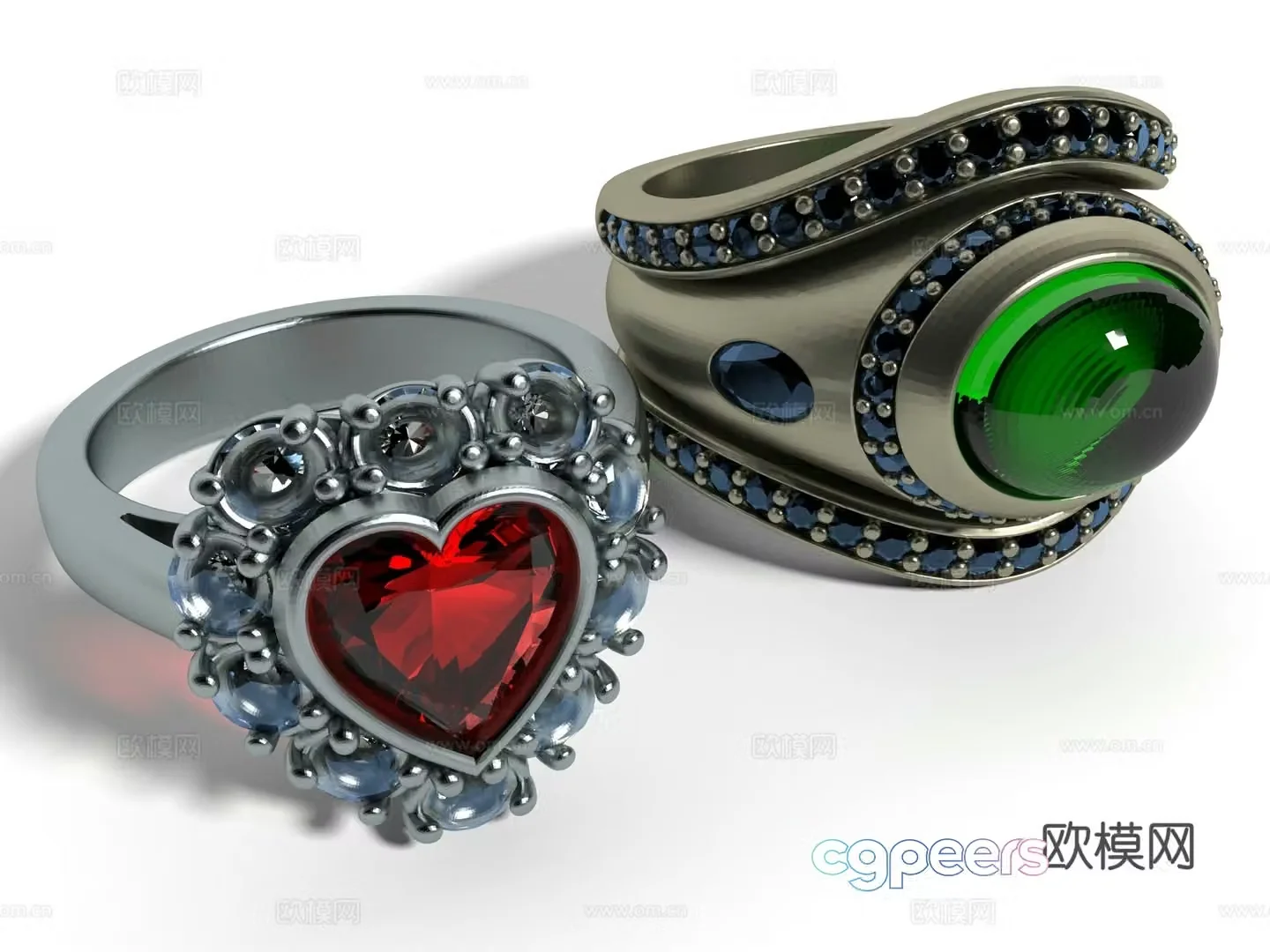 Modern style jewelry 3d model
