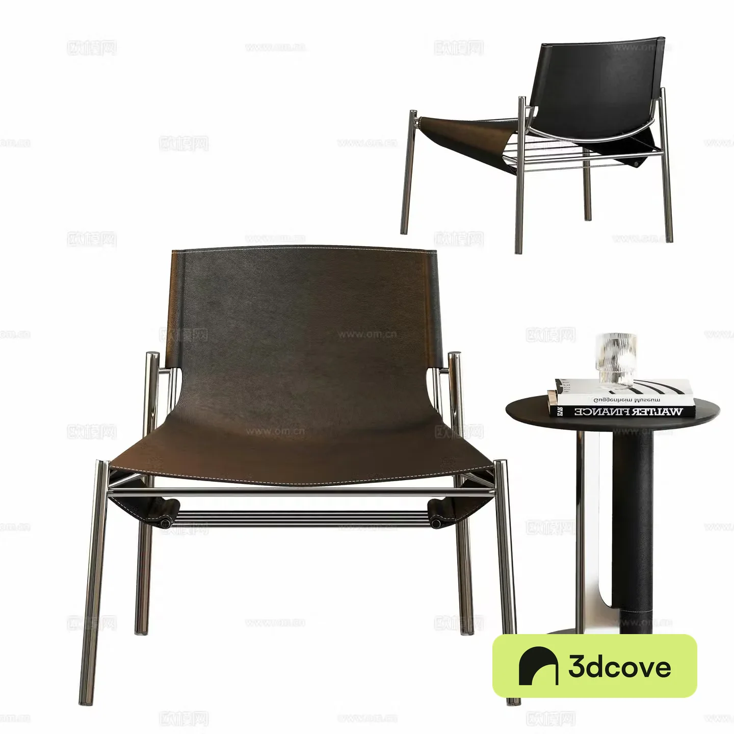 Modern metal leisure chair side combination