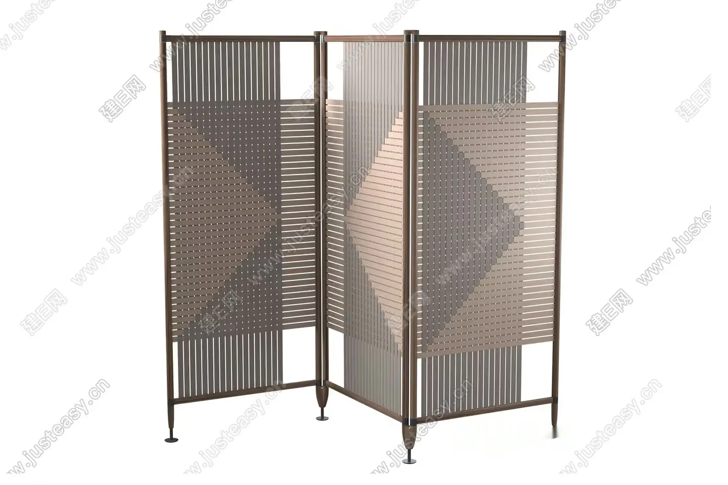 A Room Divider Made Of Metal With A Decorative Design 3D Model – 15976 – VRAY Render