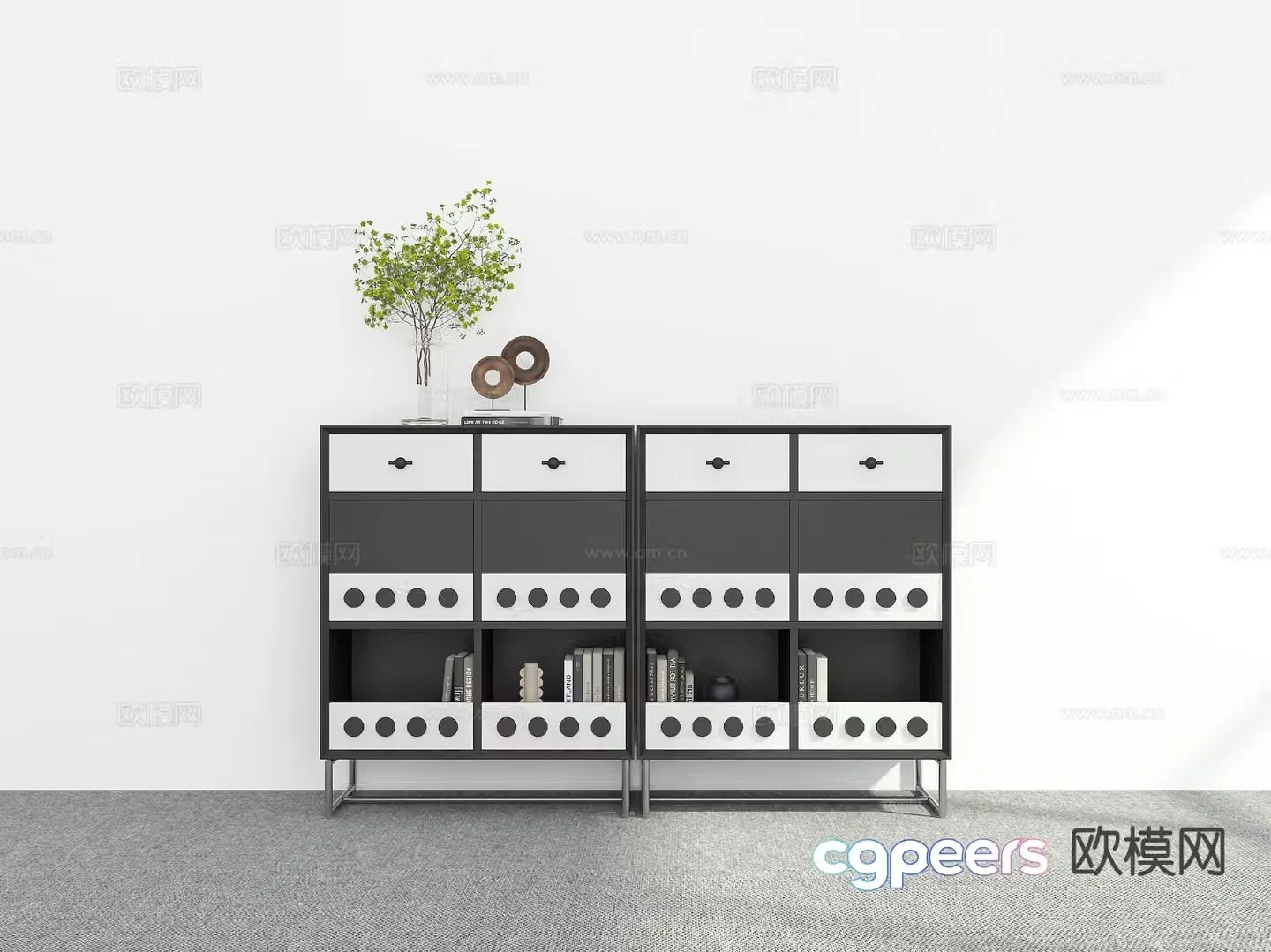 Modern side cabinet entrance cabinet 3d model