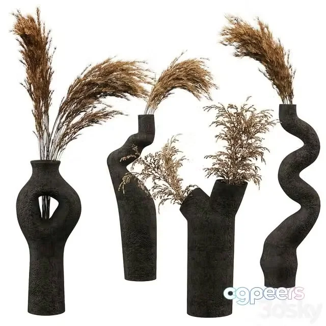 3ds Max Free – Decorative set with Pampas Bouquet