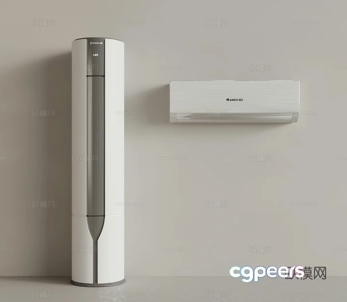 Modern air conditioner Vertical air conditioner Wall-mounted air conditioner 3D model
