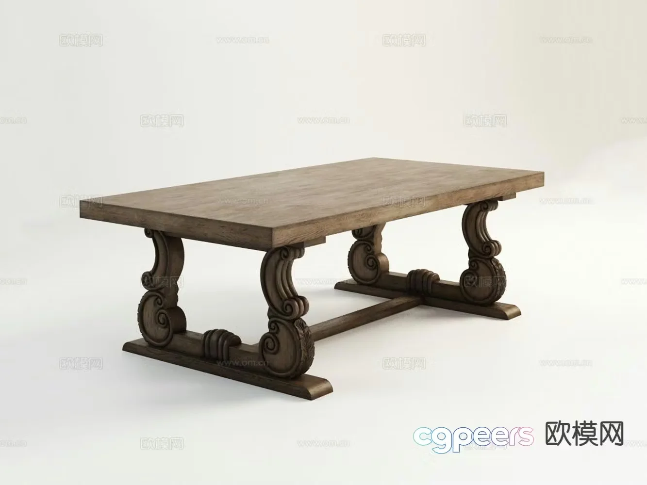 American coffee table square coffee table 3d model