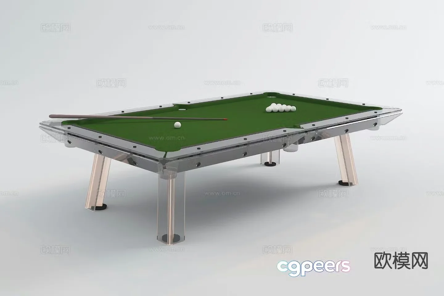 Modern pool table 3d model