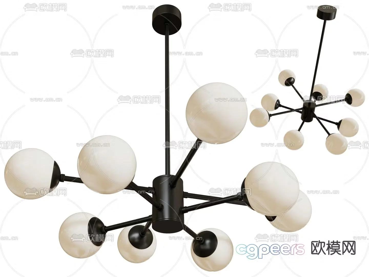 Hall chandelier spherical chandelier 3d model