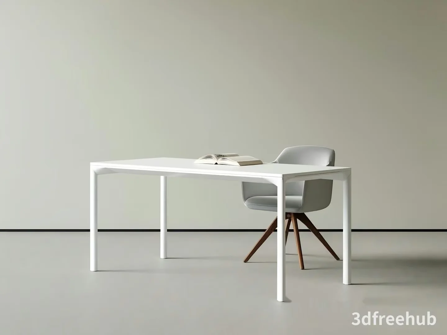 A Minimalist Desk Setup 3D Model – 19377 – VRAY Render