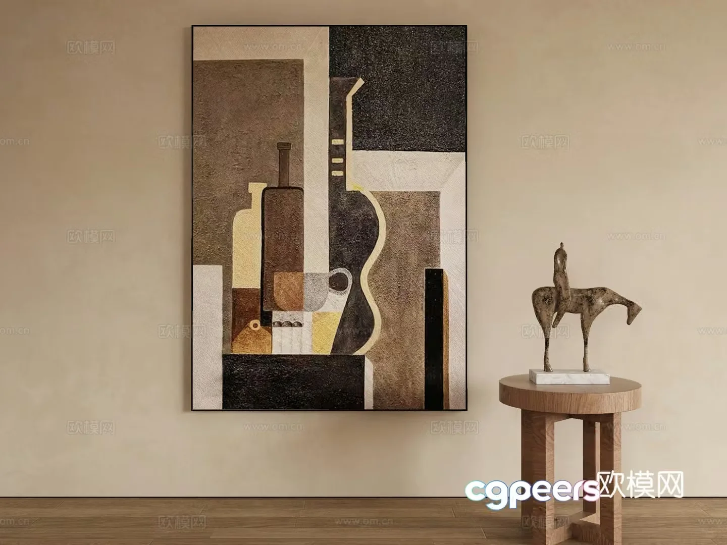 Modern abstract painting decorative painting 3d model