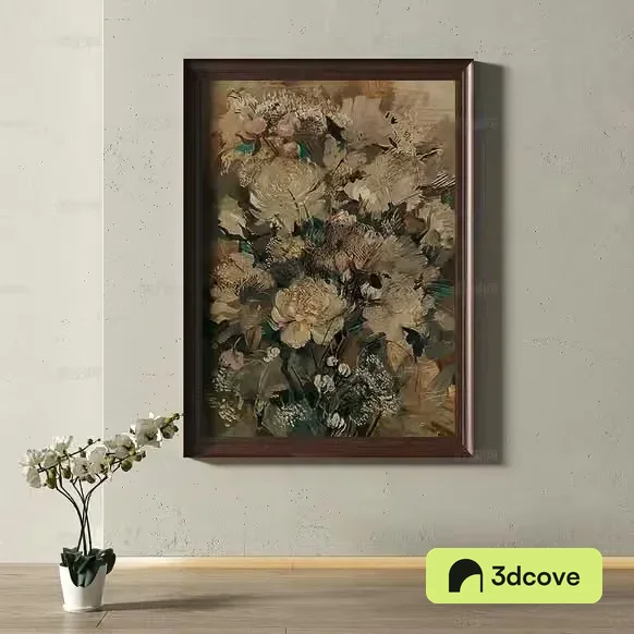 A Framed Painting Of Flowers