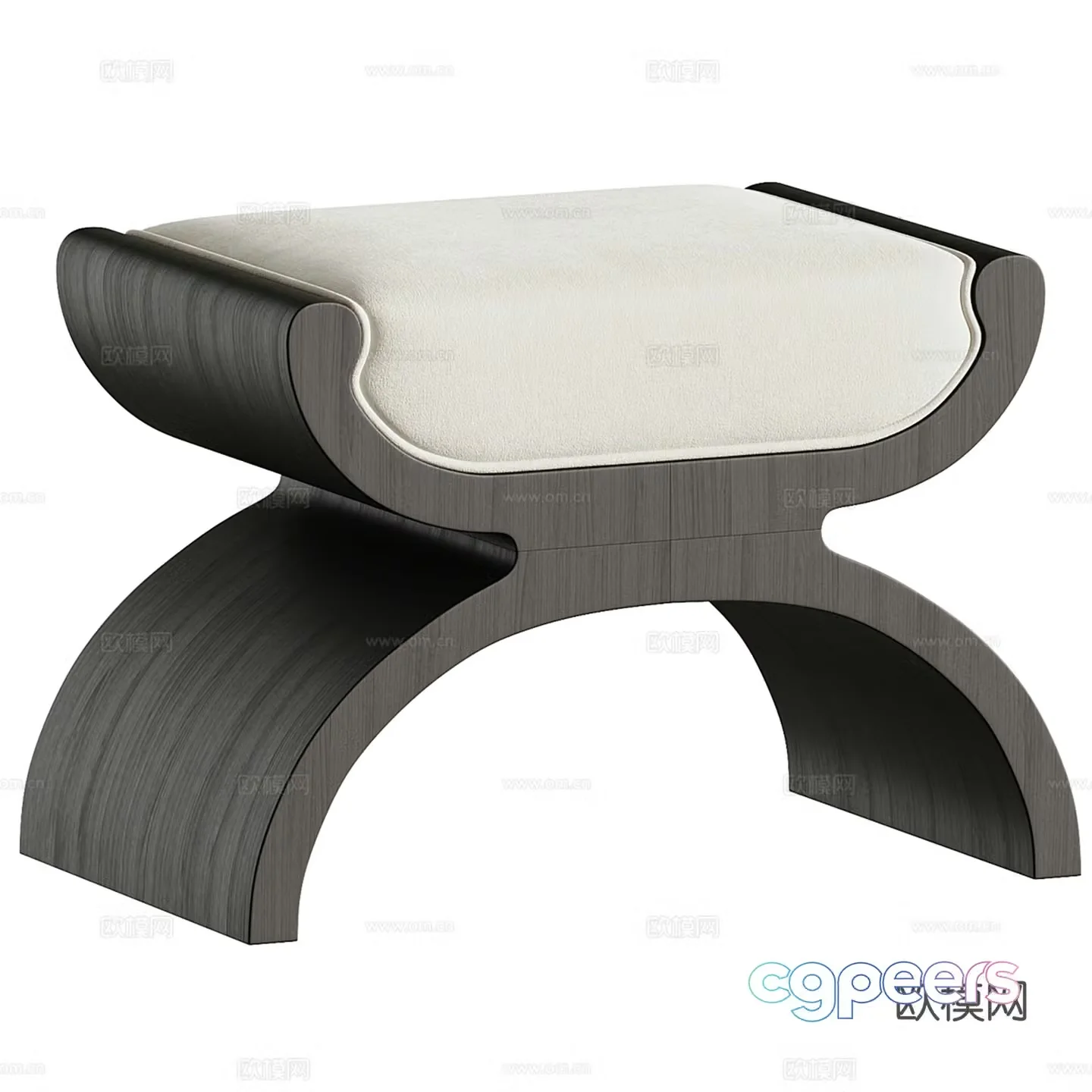 Middle-aged sofa stool low stool dressing stool 3D model