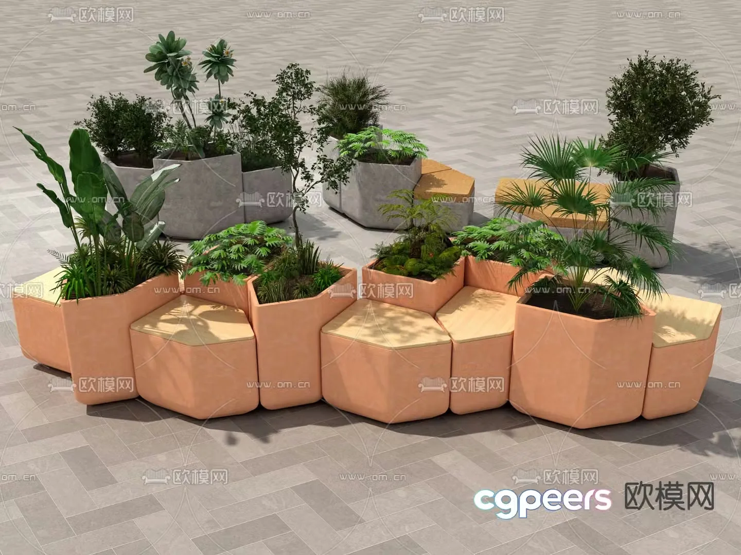 Landscape seat outdoor chair 3d model