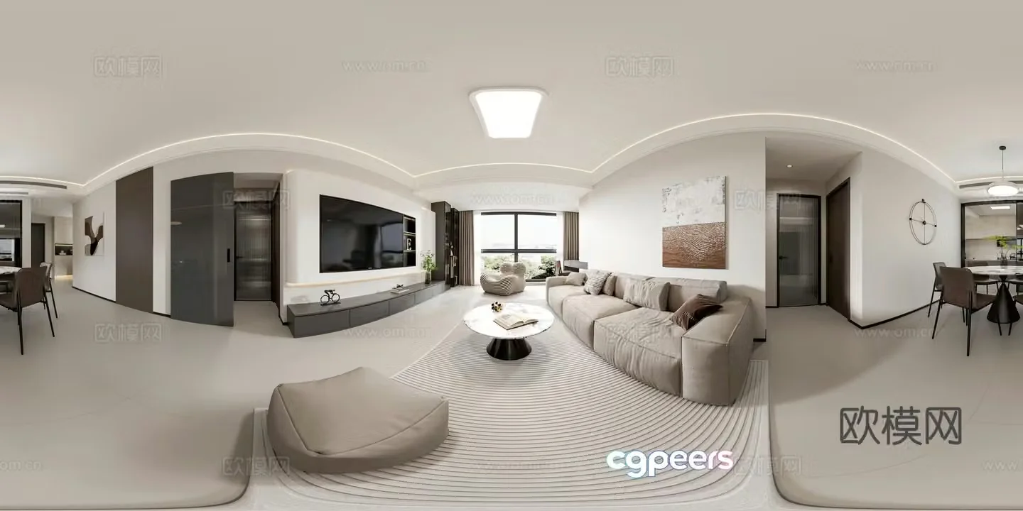 Modern guest restaurant VR panoramic 3D model