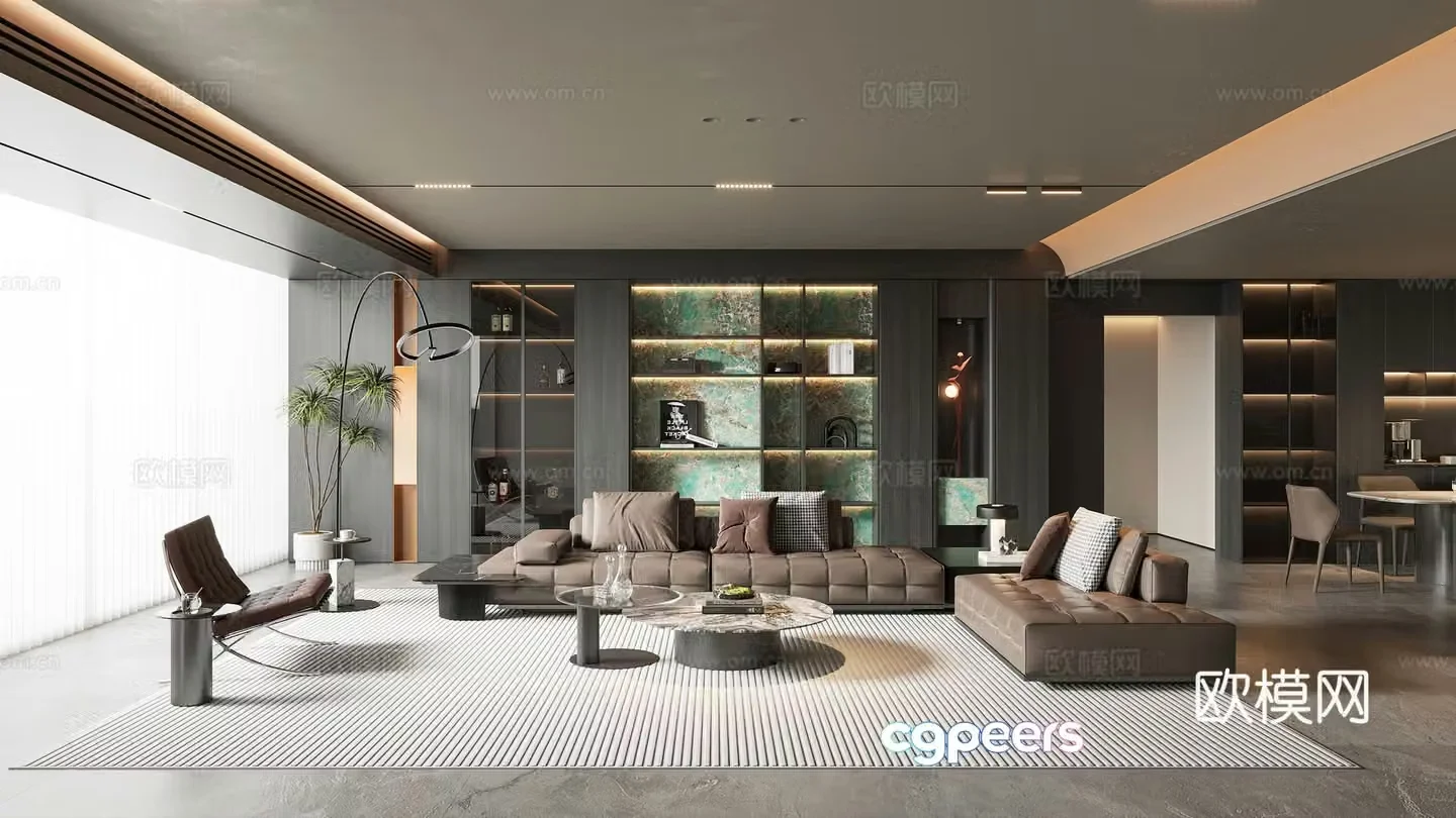 Modern Italian living room 3d model