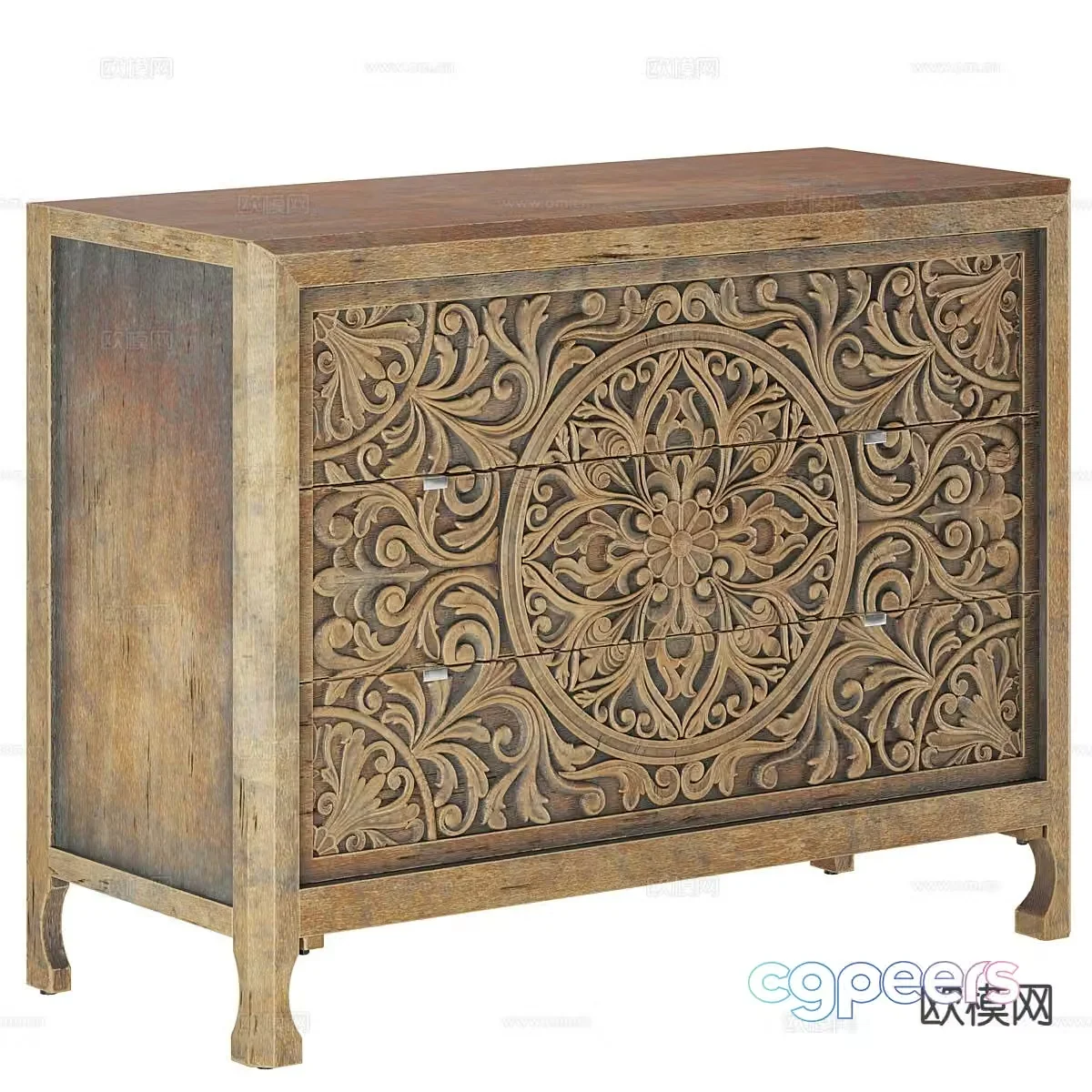 American side cabinet entrance cabinet 3d model