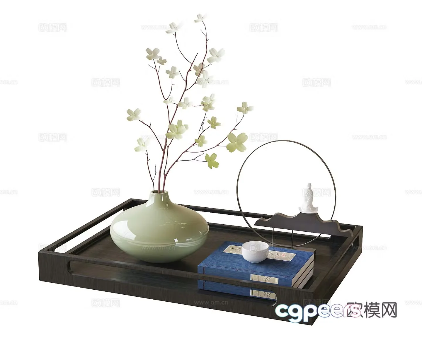 New Chinese tea set ornaments 3D model