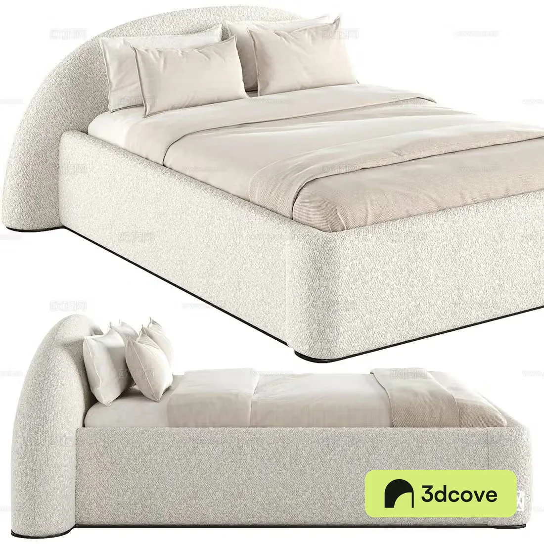 Quin cream style double bed