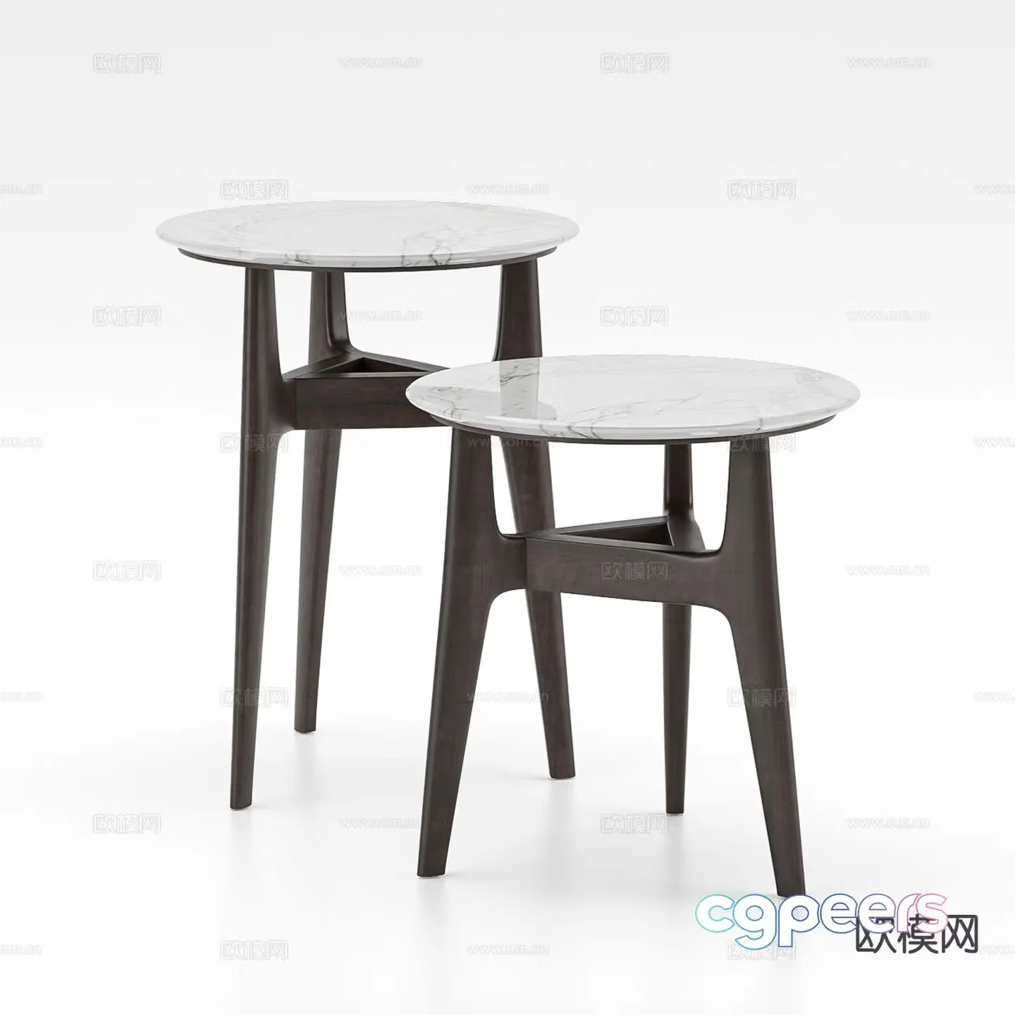 Marble round table side table corner table 3D model