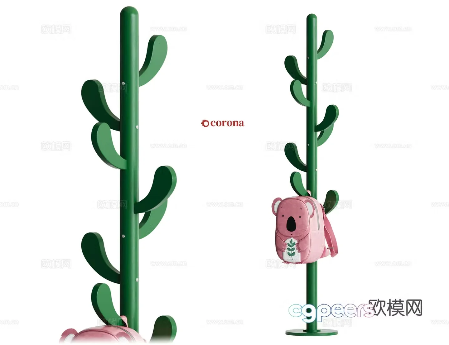 Retro cactus floor hanger 3d model