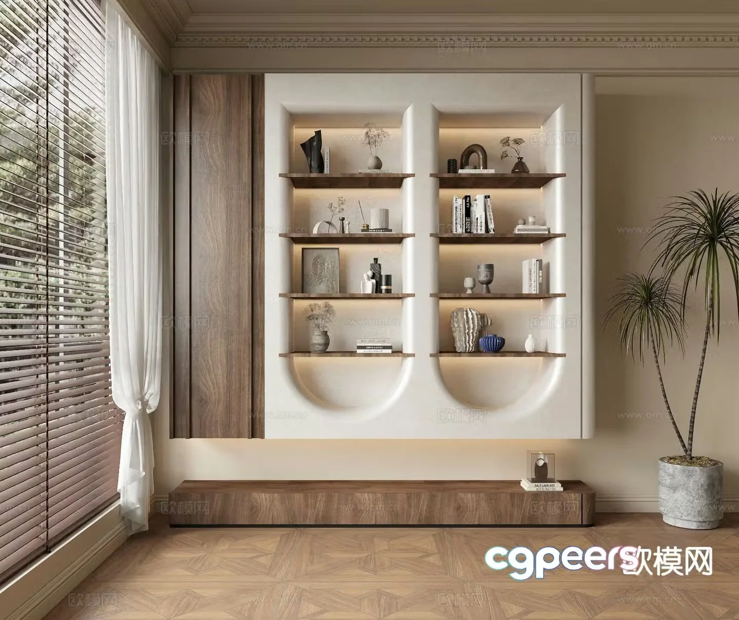 Wasabi wind decoration cabinet storage rack 3D model