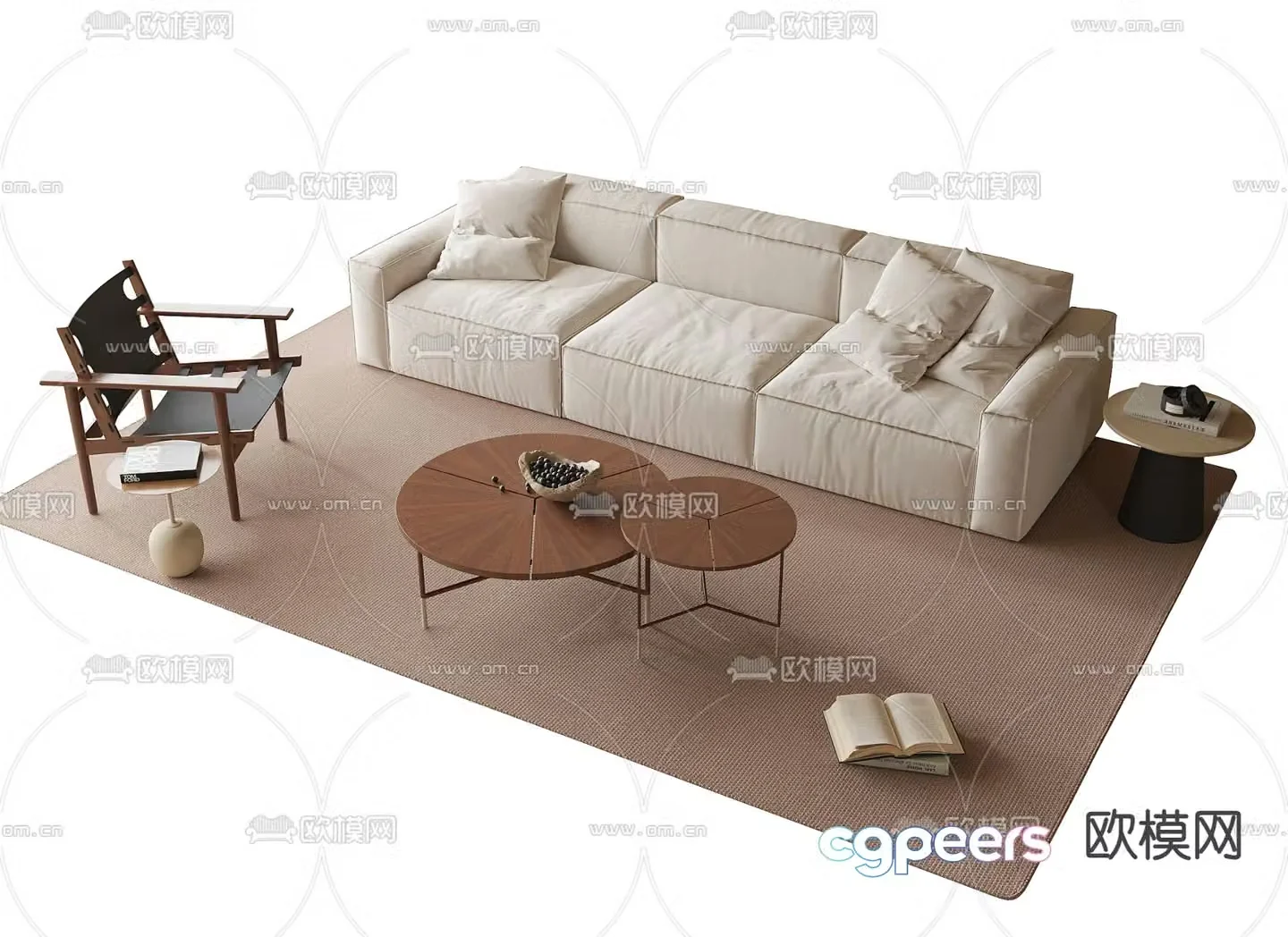 Modern sofa set 3d model