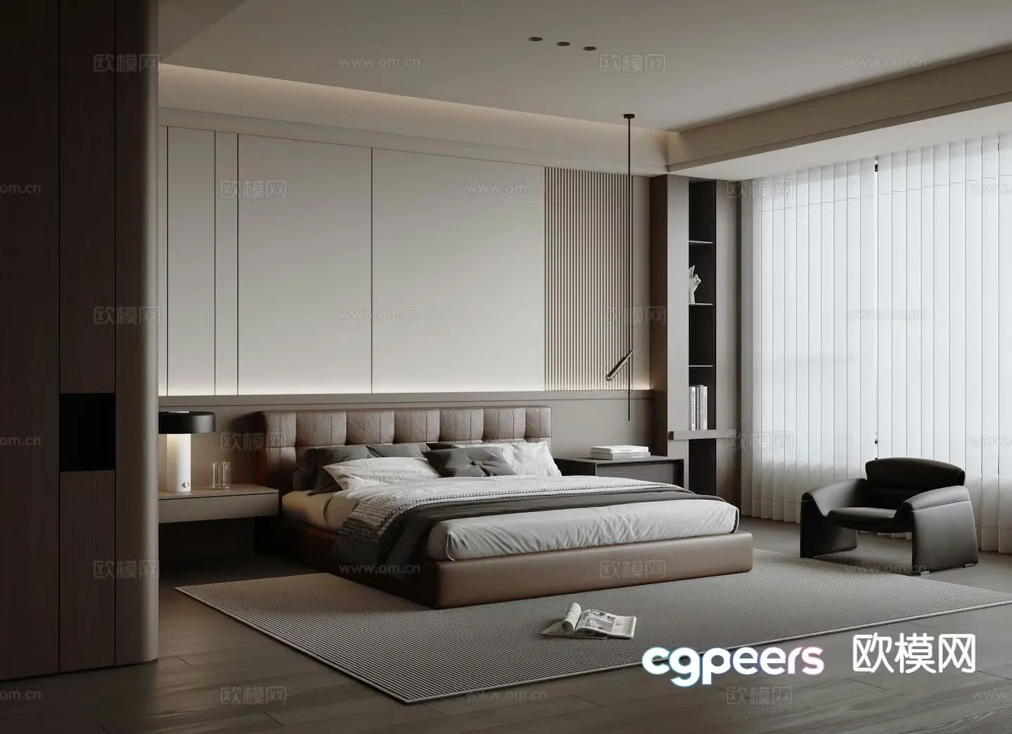 Italian style bedroom master bedroom 3d model