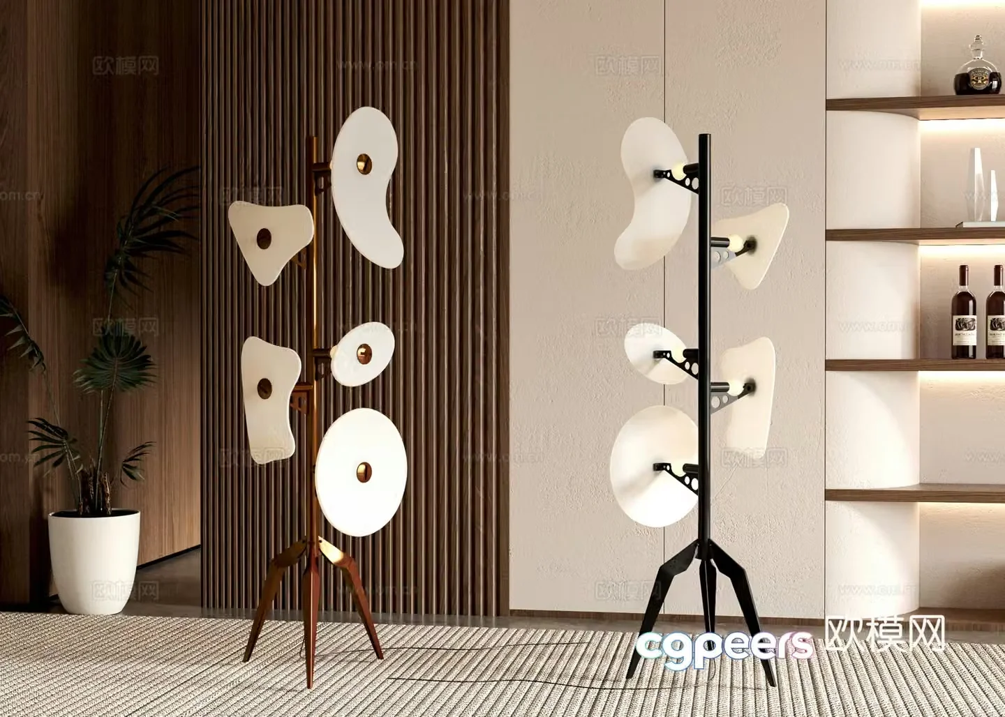 American floor lamp 3d model