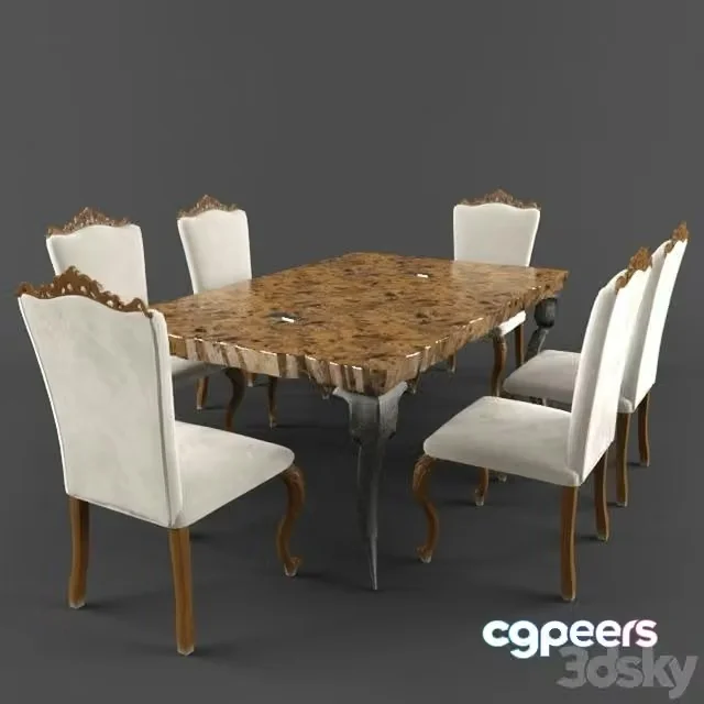 3ds Max Free – Bizzotto table chair