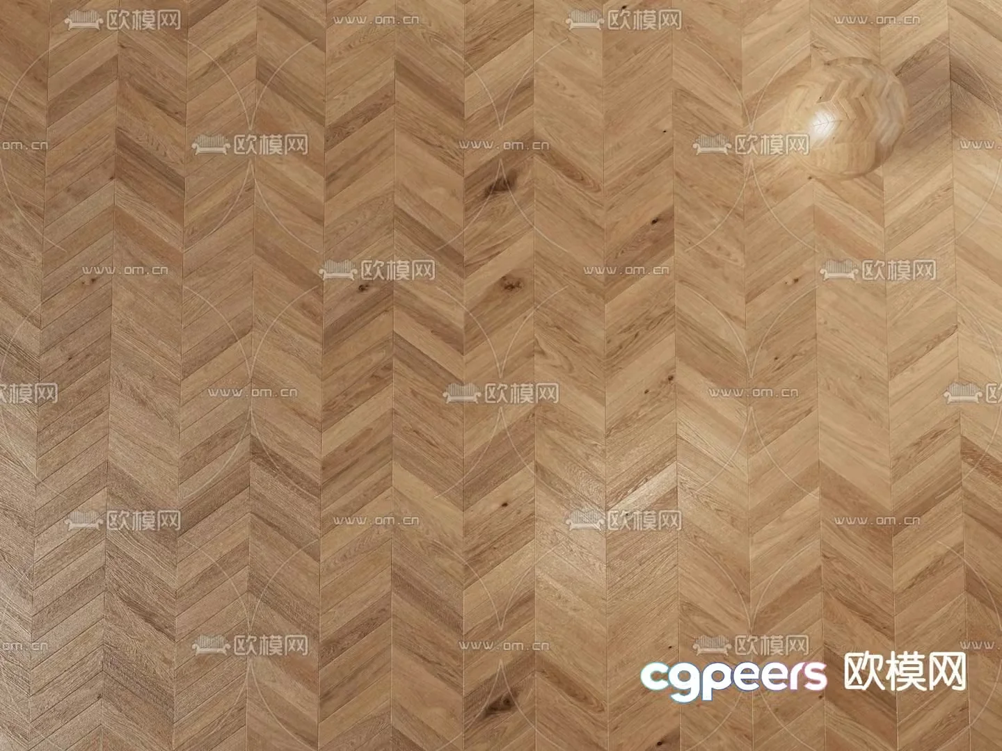 Fish bone wood flooring wood grain brick 3D model