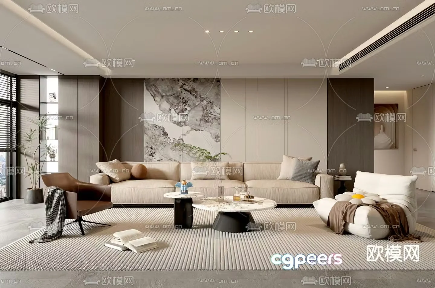 Modern living room 3d model