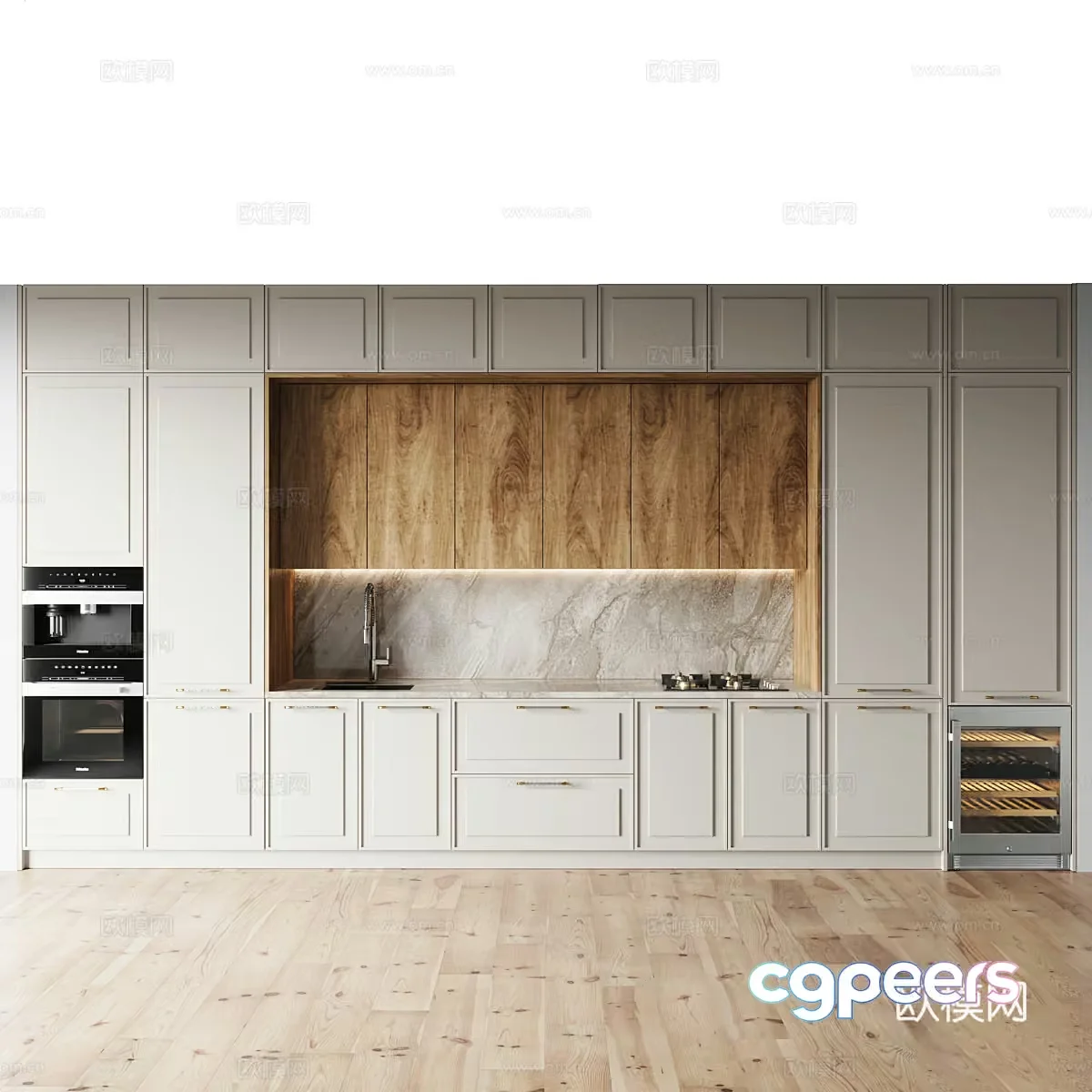 Modern Kitchen 3D Model – 2496 – CORONA Render