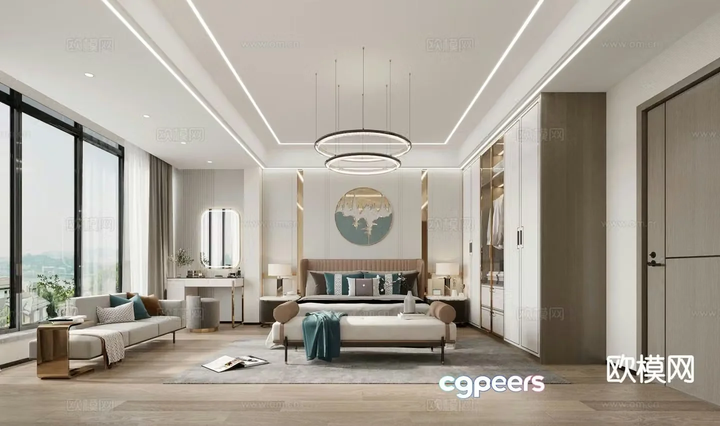 New Chinese style bedroom master bedroom 3d model