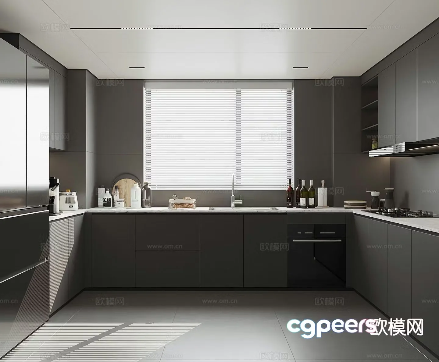 modern kitchen cabinet 3d model