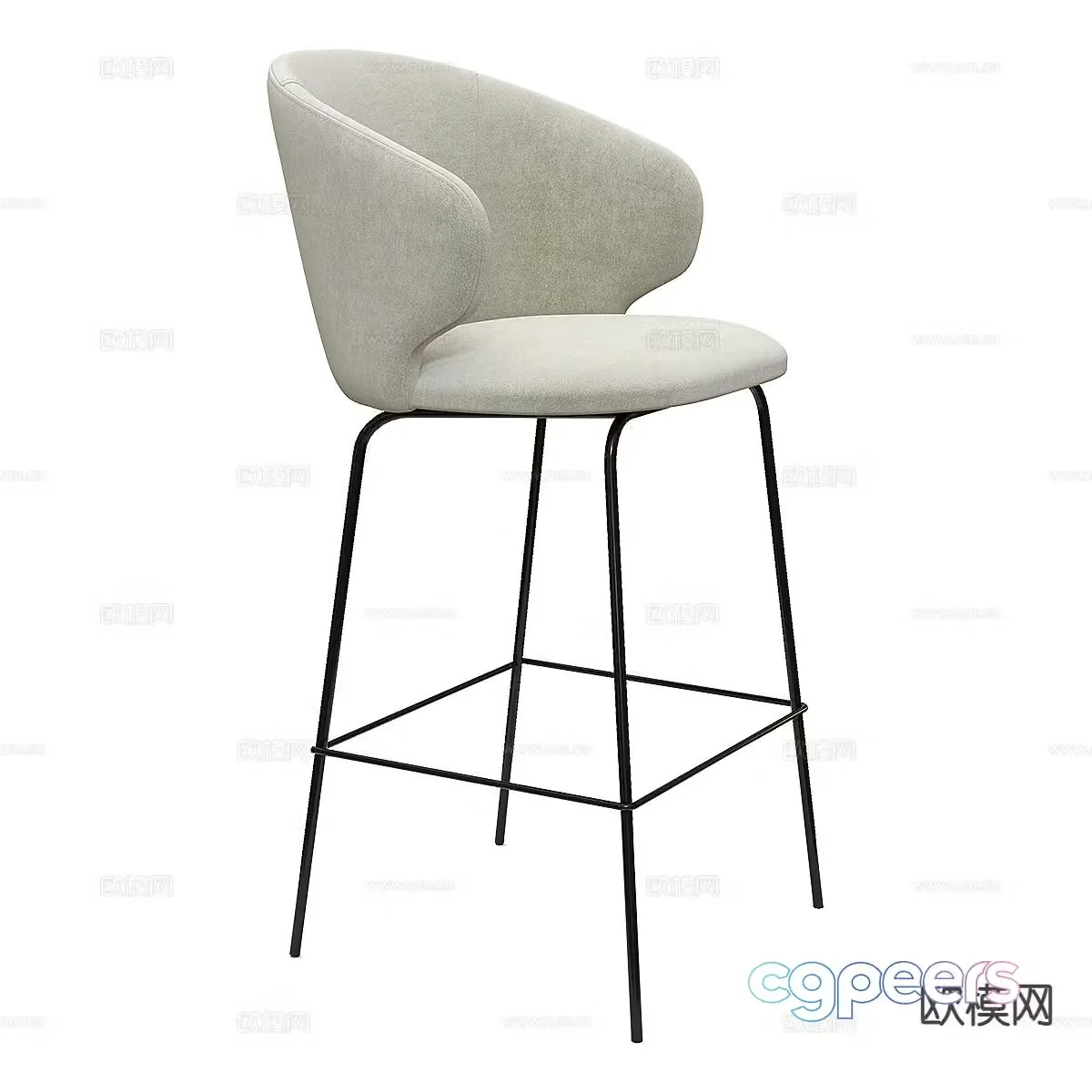 Modern bar stool bar stool high stool 3d model