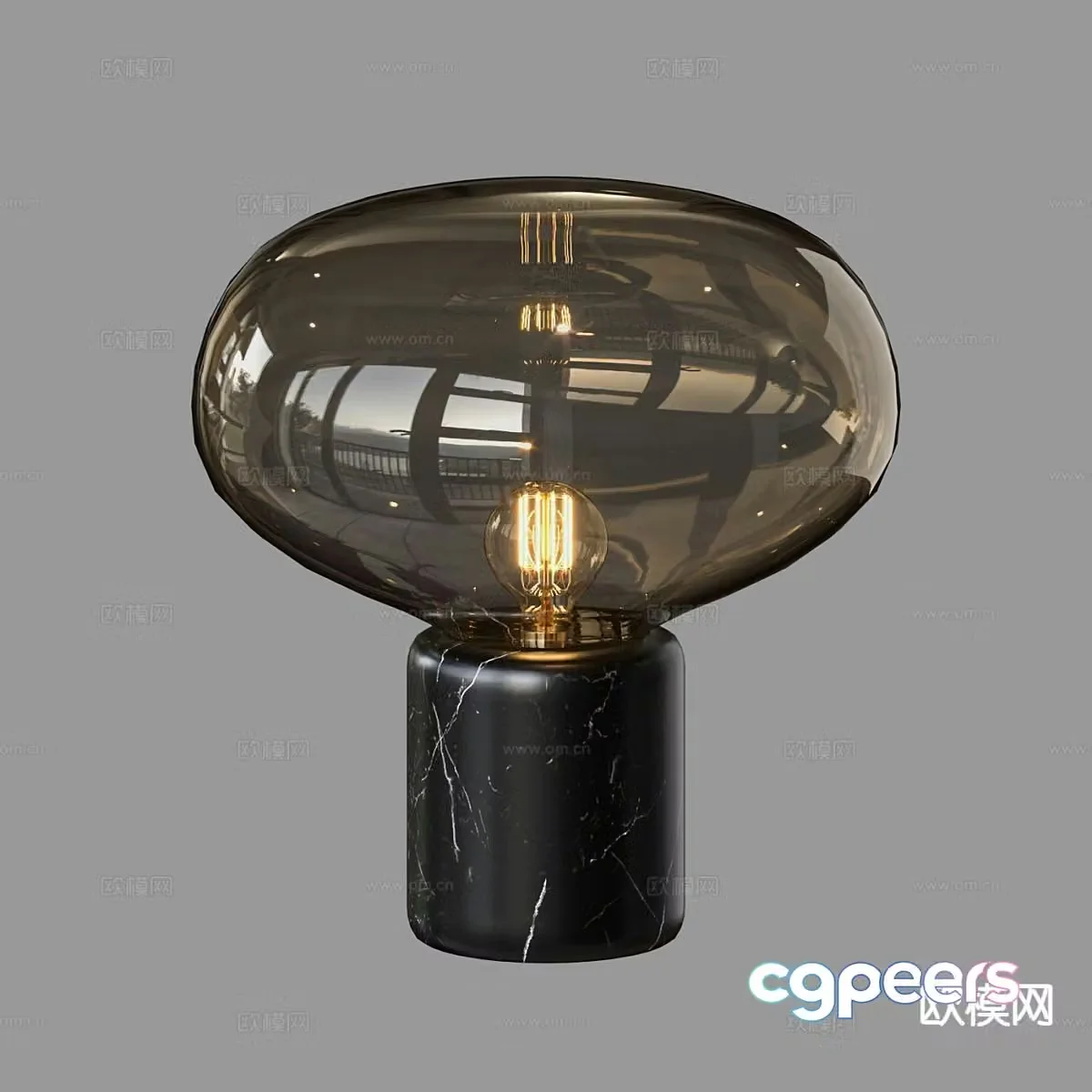 Modern glass table lamp 3d model